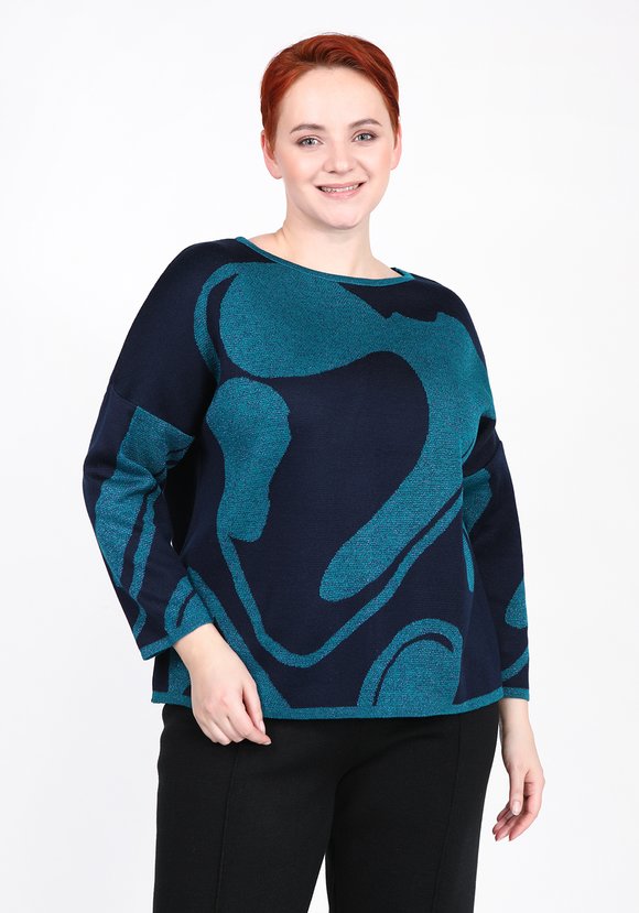 Джемпер с принтом абстракция шир.  580, рис. 13