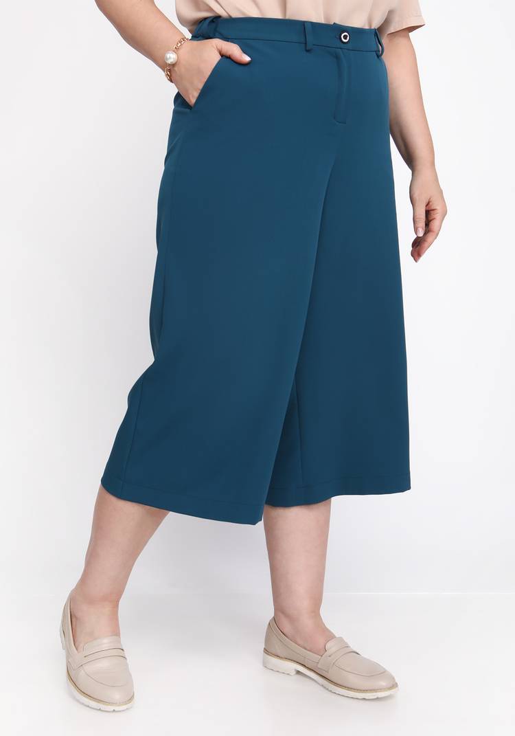 Брюки-кюлоты однотонные широкие шир.  750, рис. 8