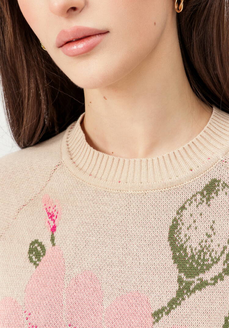 Джемпер с нежным цветочным орнаментом шир.  750, рис. 20