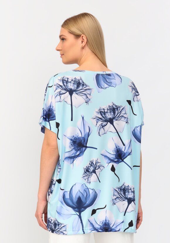 Блуза со стразами и цветочным принтом шир.  580, рис. 23