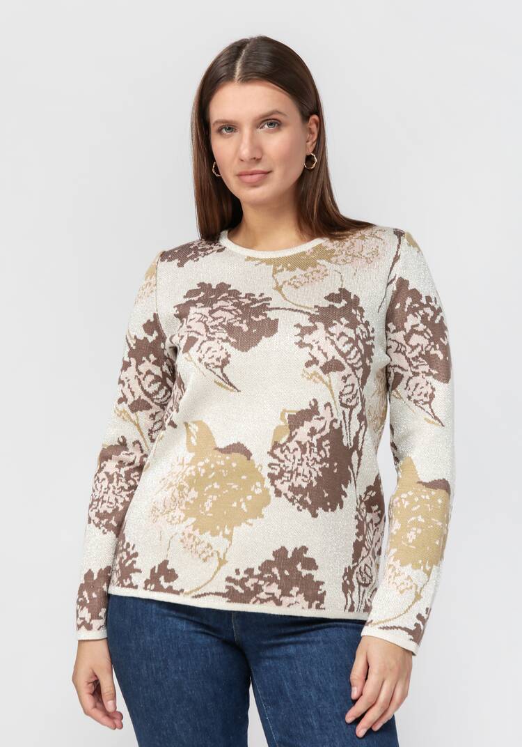 Свитер с растительным принтом и метанитью шир.  750, рис. 4