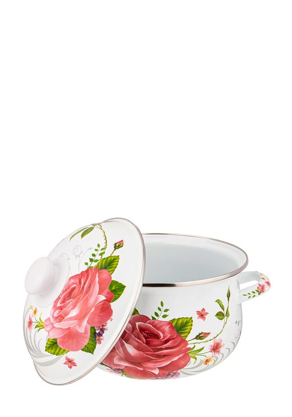 Кастрюля эмалированная Пленительная роза шир.  580, рис. 10