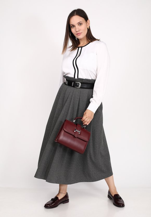 Блуза с контрастной планкой и карманом шир.  580, рис. 7