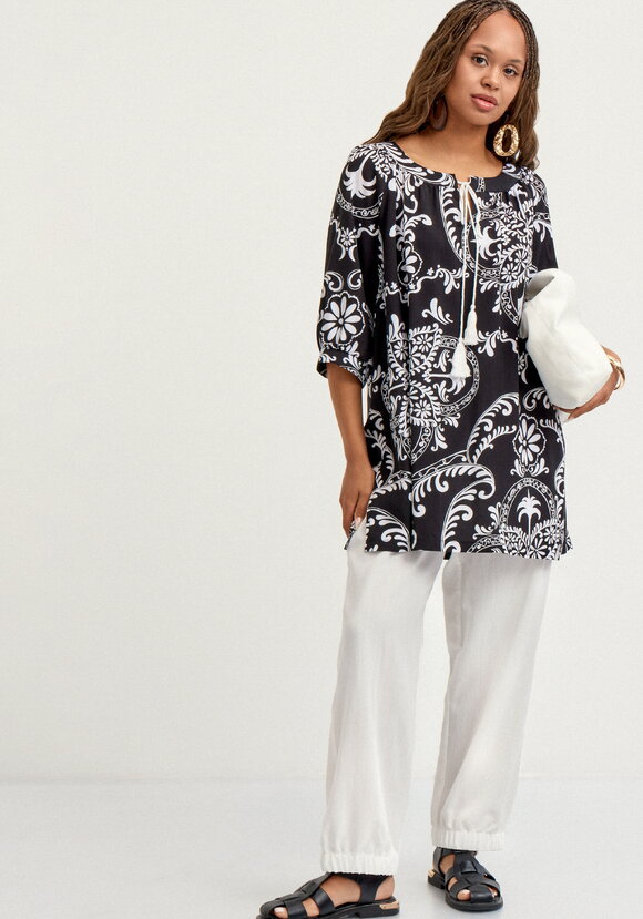 Туника с принтом свободного кроя шир.  580, рис. 8