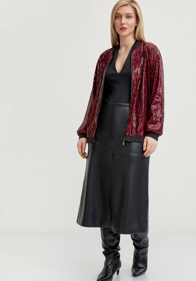 Бомбер с пайетками на подкладке шир.  750, рис. 20