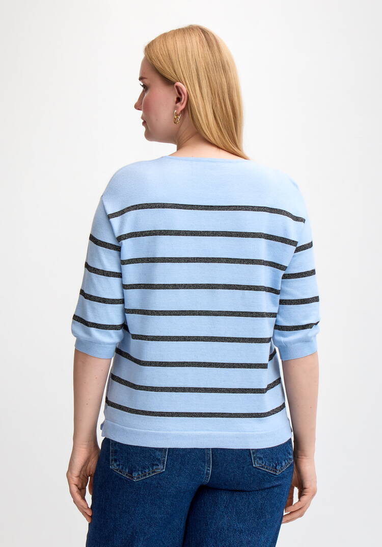 Блуза в полоску с принтом шир.  750, рис. 3