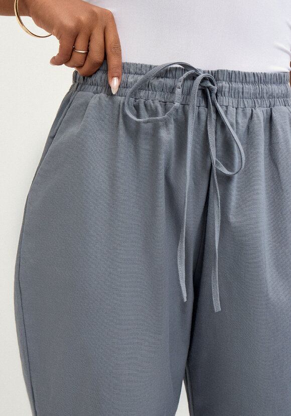 Брюки прямые изо льна с карманами шир.  580, рис. 14