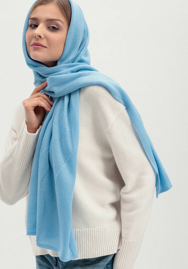 Палантин с нежным фактурным рисунком шир.  750, рис. 25