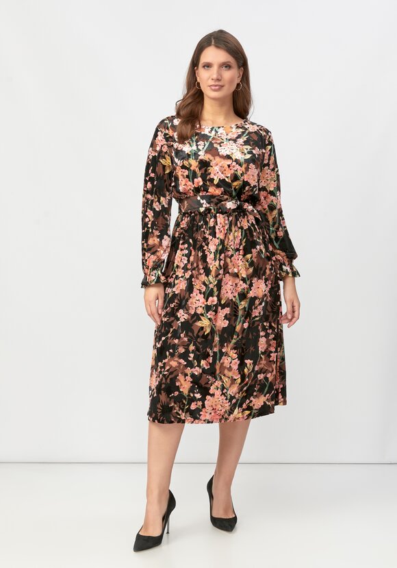 Платье с цветочным принтом из бархата шир.  580, рис. 11