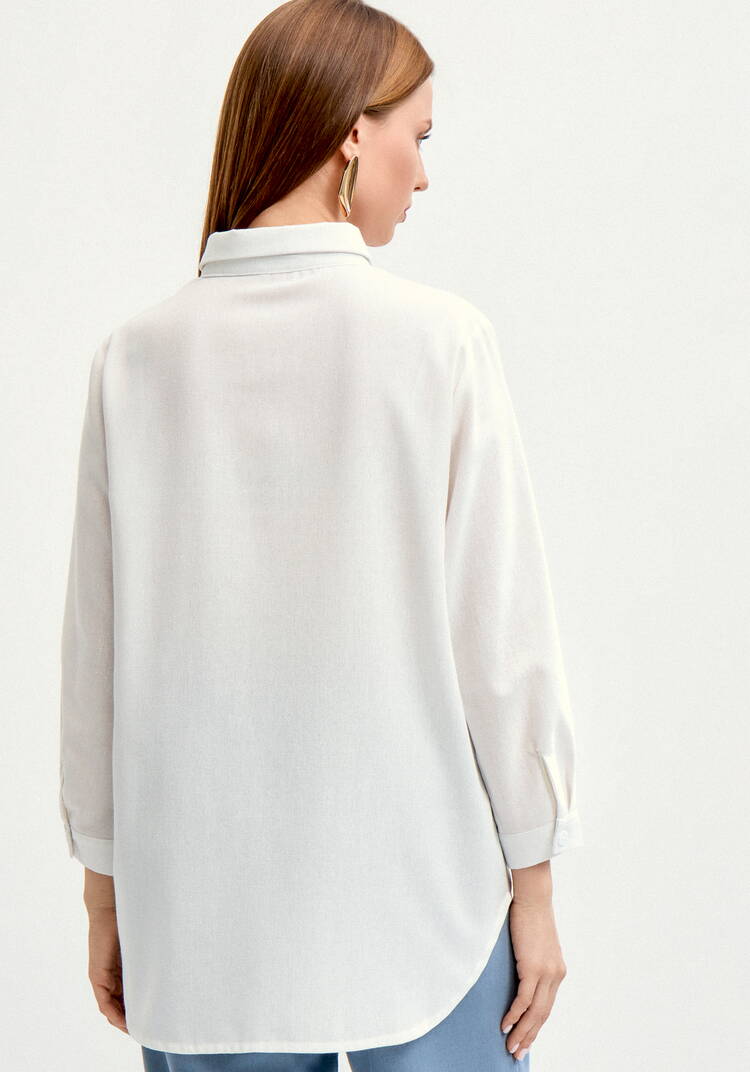 Рубашка на пуговицах изо льна шир.  750, рис. 11