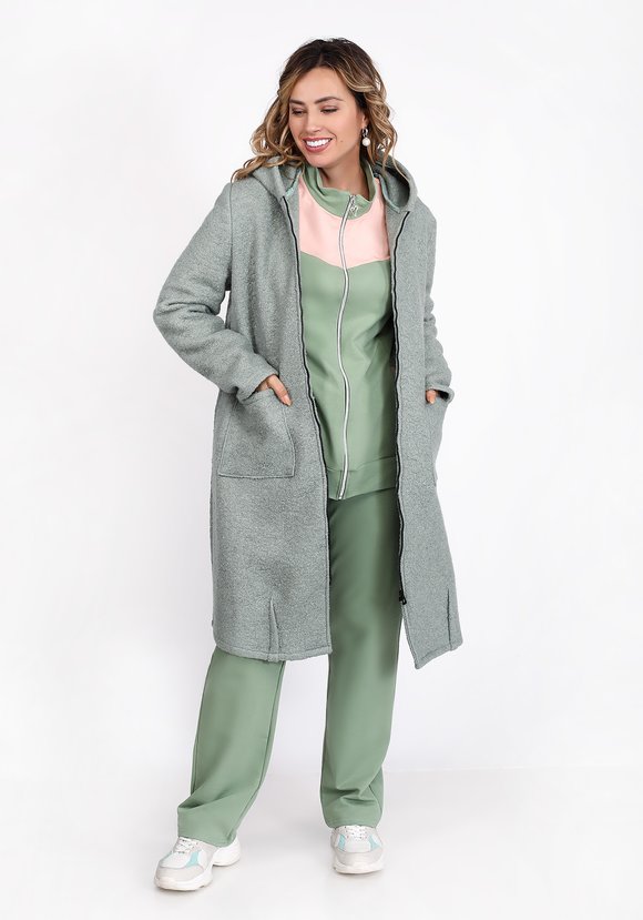 Пальто расклешенного кроя с капюшоном шир.  580, рис. 14