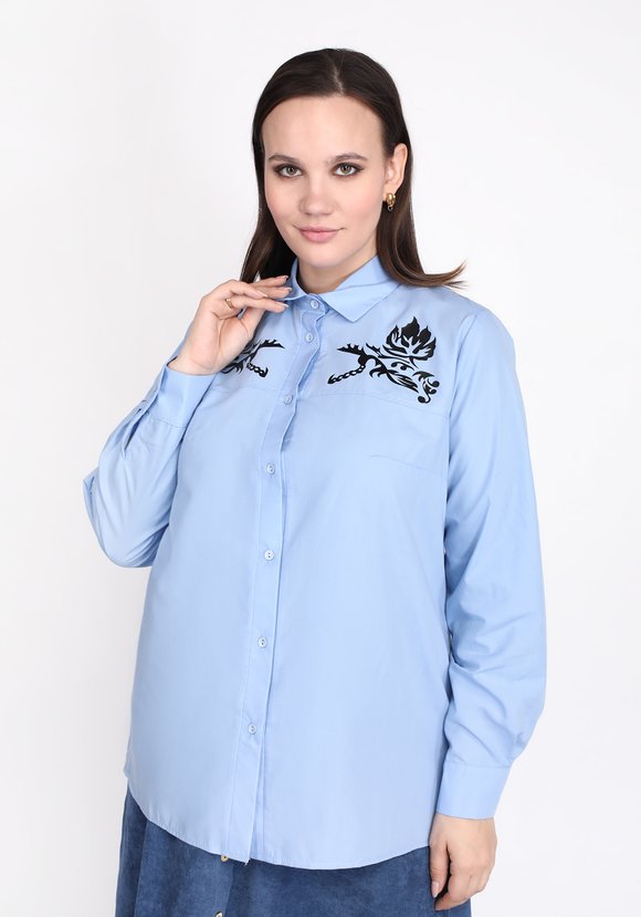 Рубашка Цветочный элемент шир.  580, рис. 9