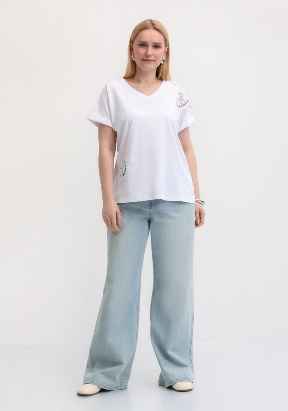 Блуза с вставкой узора из кружева шир.  580, рис. 2