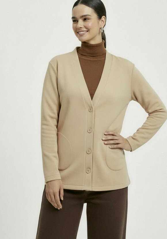 Кардиган на пуговицах утепленный шир.  580, рис. 18