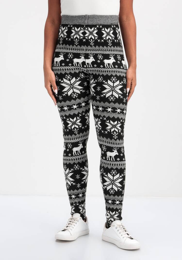 Леггинсы с начесом и зимним орнаментом шир.  750, рис. 4