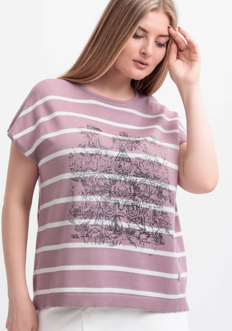 Блуза в полоску с рисунком шир.  750, рис. 21