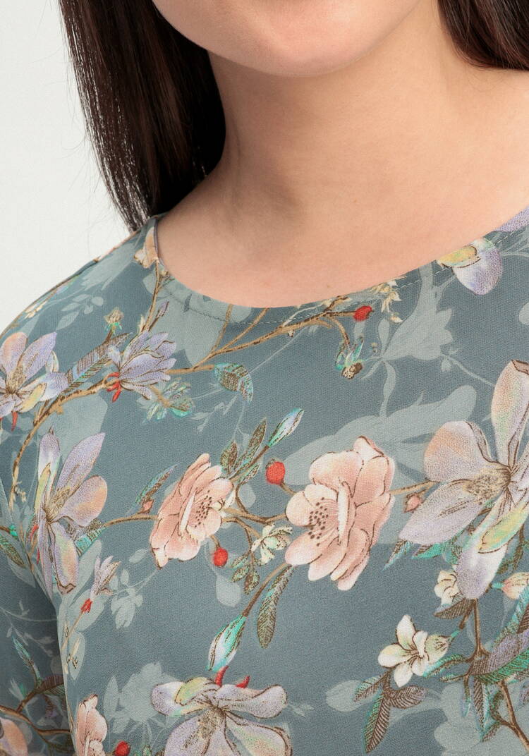 Платье ярусное с цветочным принтом шир.  750, рис. 14