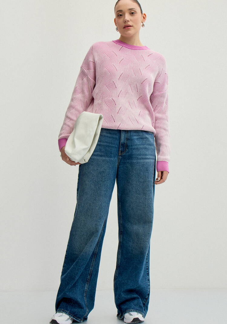 Джемпер с фактурным орнаментом шир.  750, рис. 33