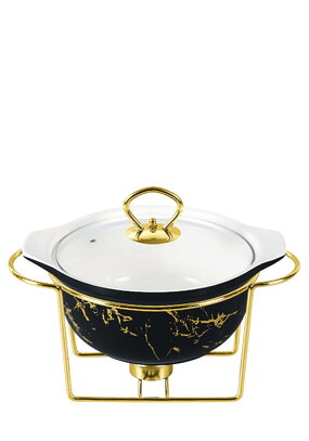 Мармит из фарфора Золотой мрамор 1,2 л