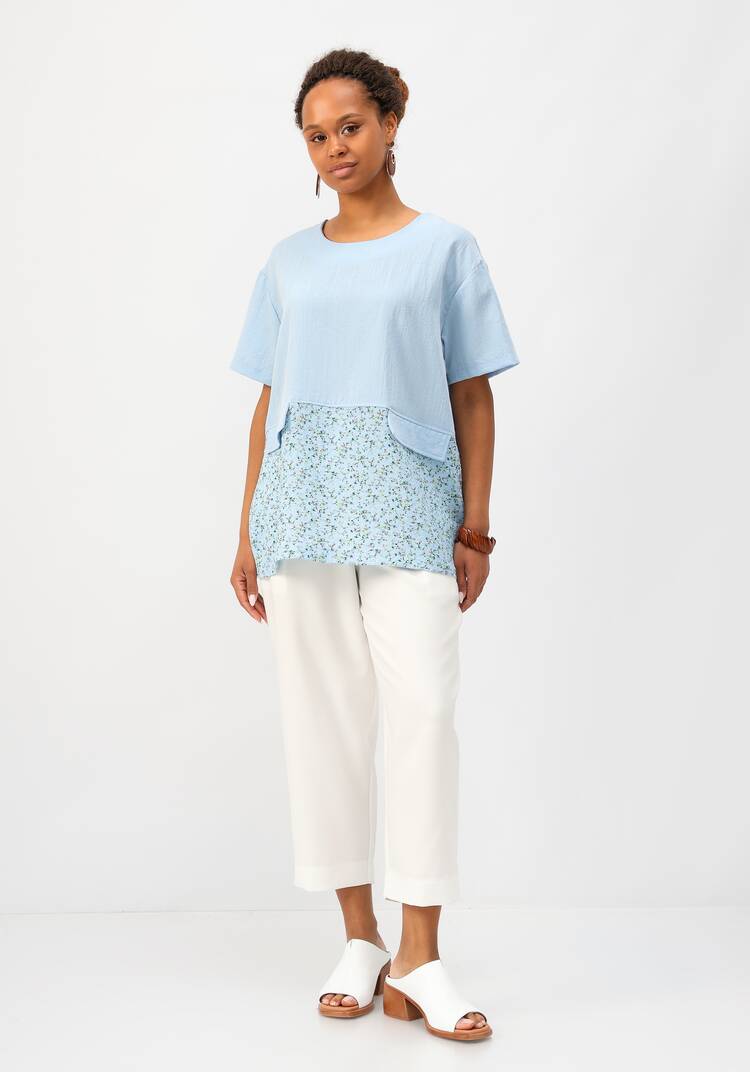 Блуза свободного кроя с дизайнерским кроем шир.  750, рис. 18