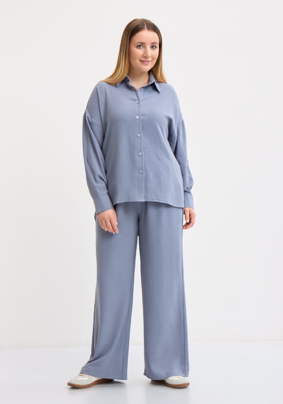 Рубашка свободного кроя с ассиметричным низом шир.  580, рис. 26