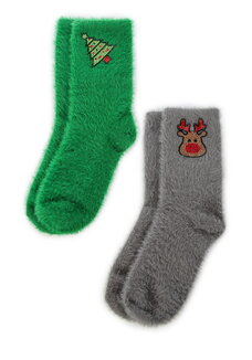 Носки с кашемиром и стразами, 2 пары