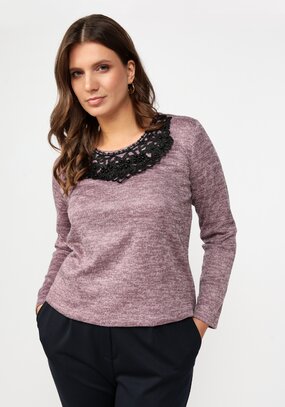 Блуза с ажурным воротником