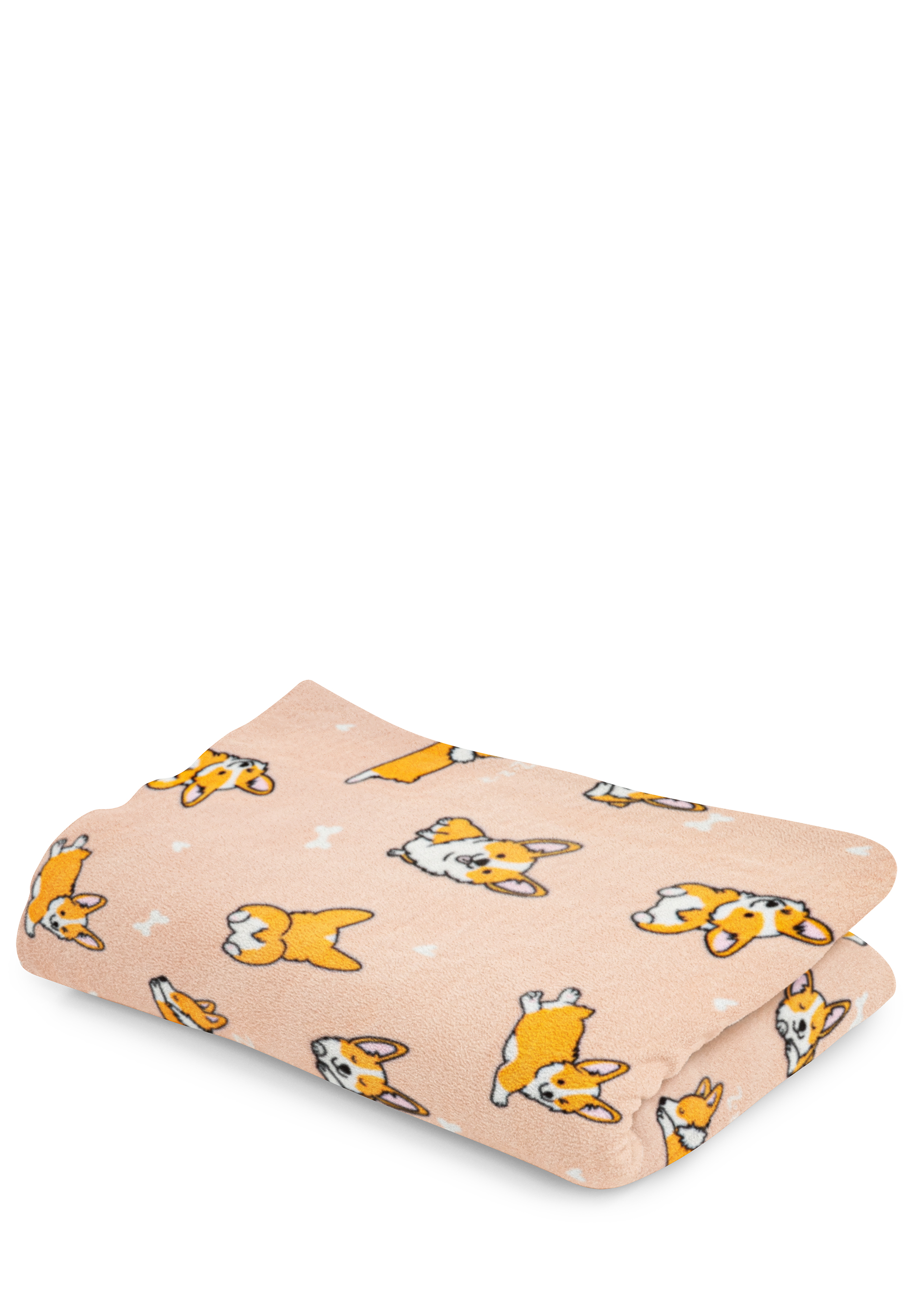 

Плед "Веселый корги", Белый