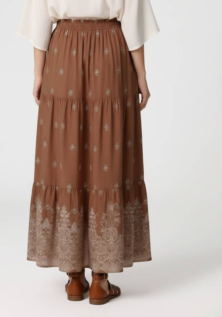 Юбка на резинке с купонным принтом шир.  750, рис. 9