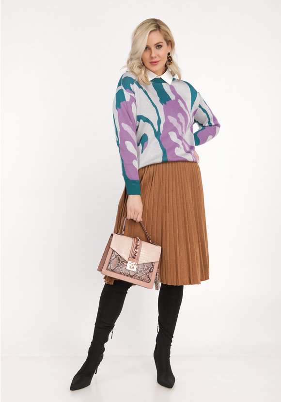 Джемпер прямого кроя с абстрактным рисунком шир.  580, рис. 7