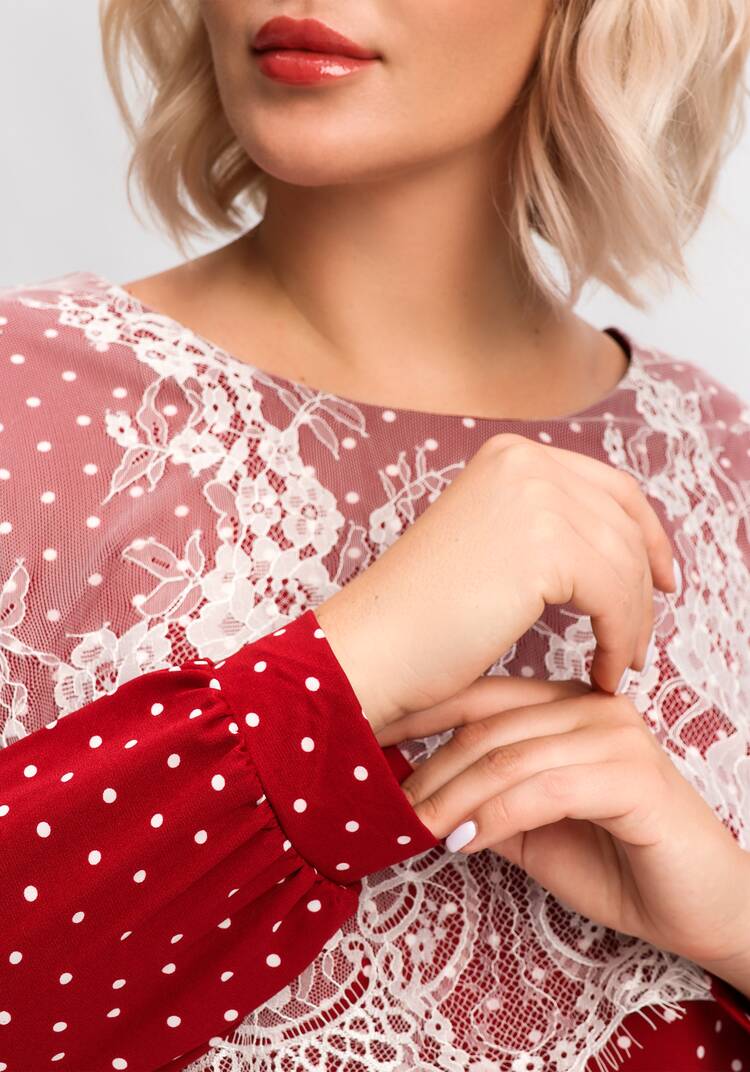 Блуза с кружевом по плечам шир.  750, рис. 15