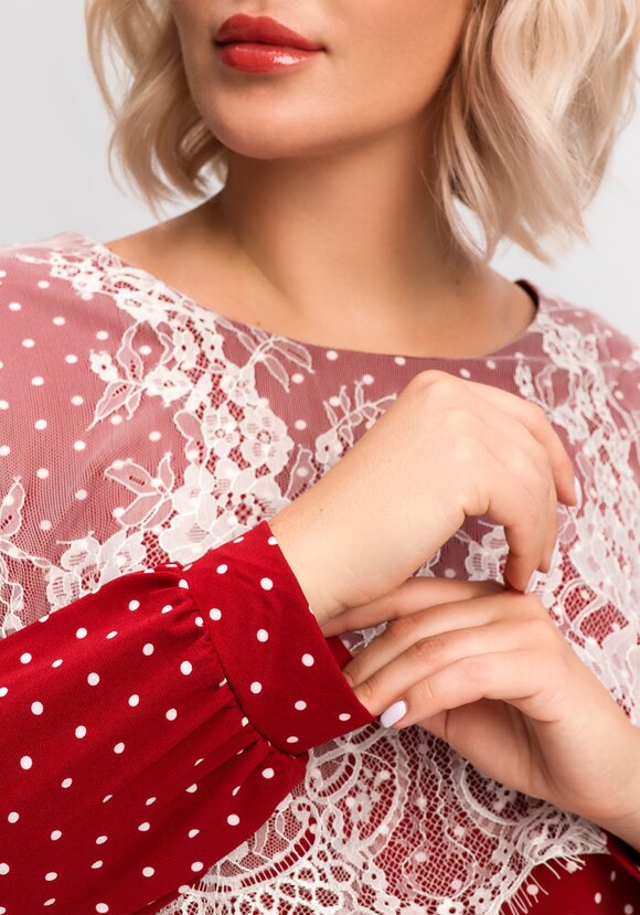 Блуза с кружевом по плечам шир.  580, рис. 15