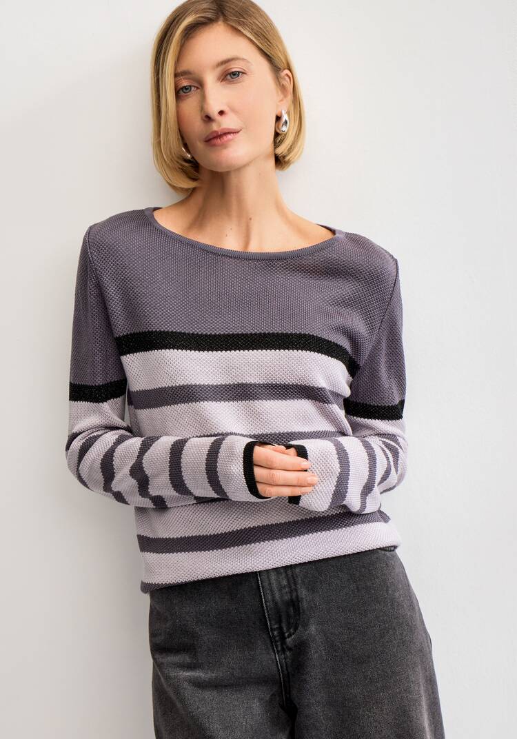 Джемпер в полоску с метанитью шир.  750, рис. 15