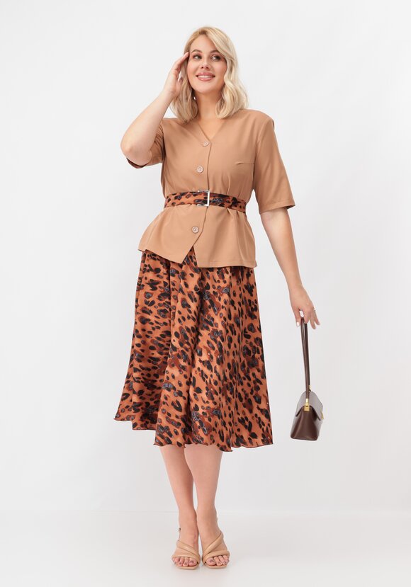 Комплект блуза и юбка с поясом шир.  580, рис. 8