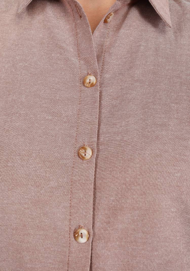 Блуза однотонная на пуговицах А-силуэта шир.  750, рис. 11