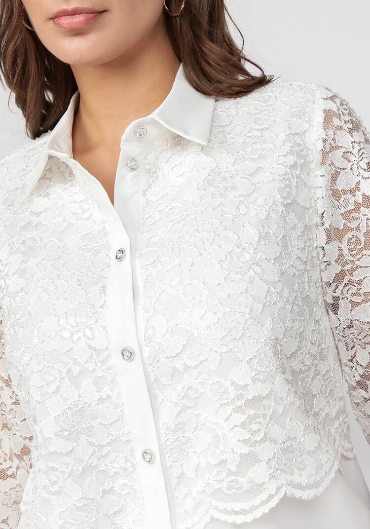 Блуза с ажурным кружевом прямого силуэта шир.  750, рис. 12