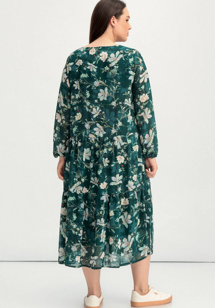 Платье ярусное с цветочным принтом шир.  750, рис. 34