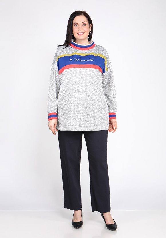 Джемпер с яркими вставками шир.  580, рис. 1