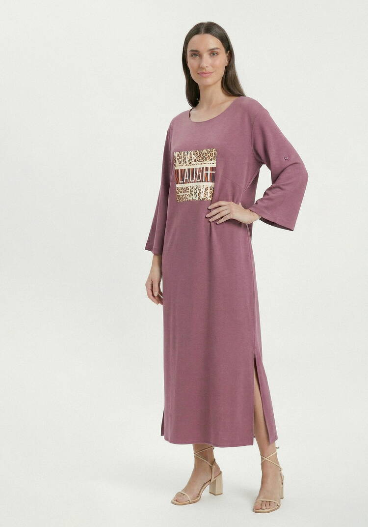 Платье прямое с лампасом и принтом шир.  750, рис. 1