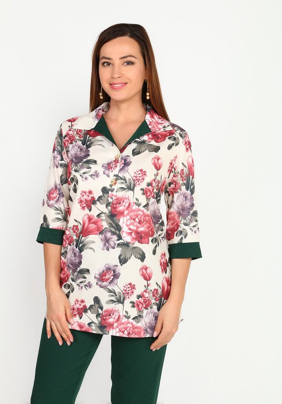 Костюм: брюки и блуза с отложным воротом шир.  580, рис. 9