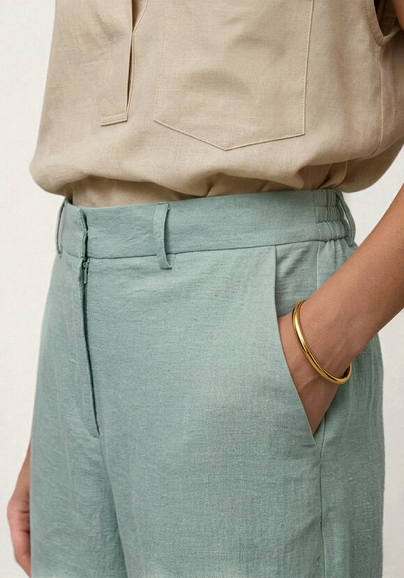 Брюки изо льна с поясом шир.  580, рис. 14