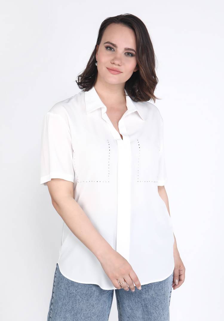 Блуза с стразами шир.  750, рис. 4