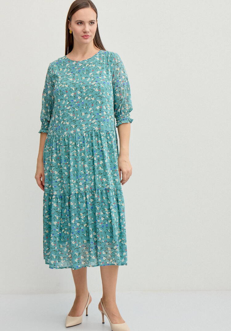 Платье миди из шифона с принтом шир.  750, рис. 32