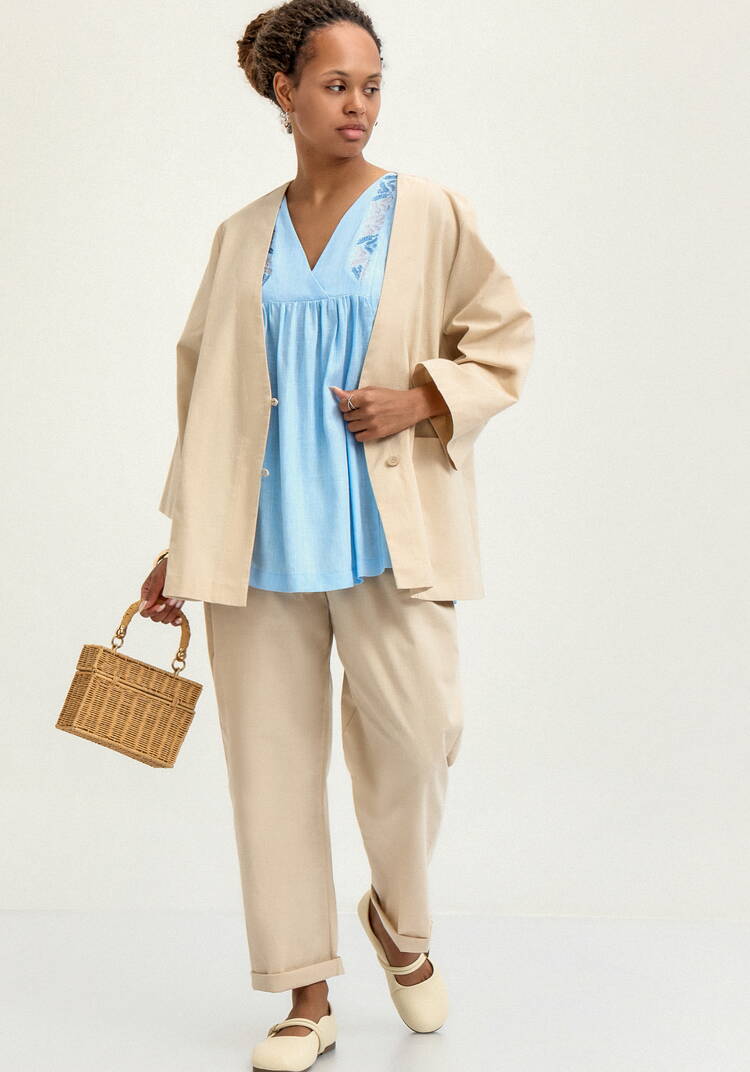 Блуза с вышивкой по переду и спинке шир.  750, рис. 15