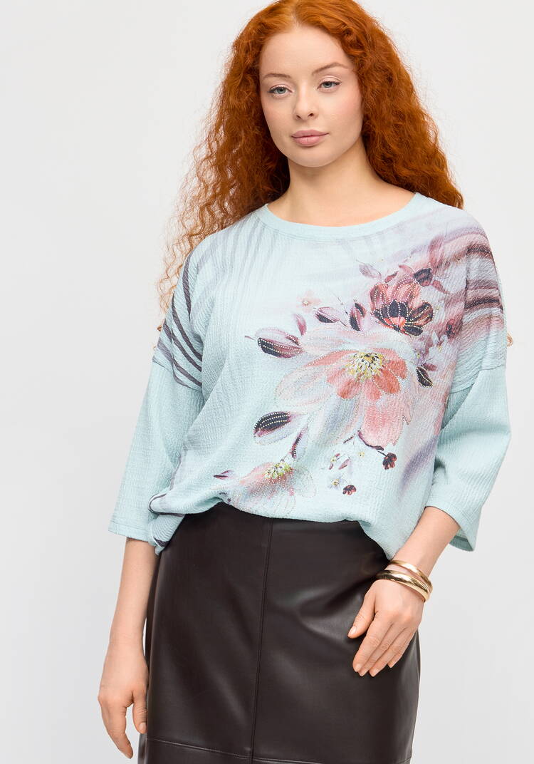 Блуза с принтом Миланика шир.  750, рис. 7