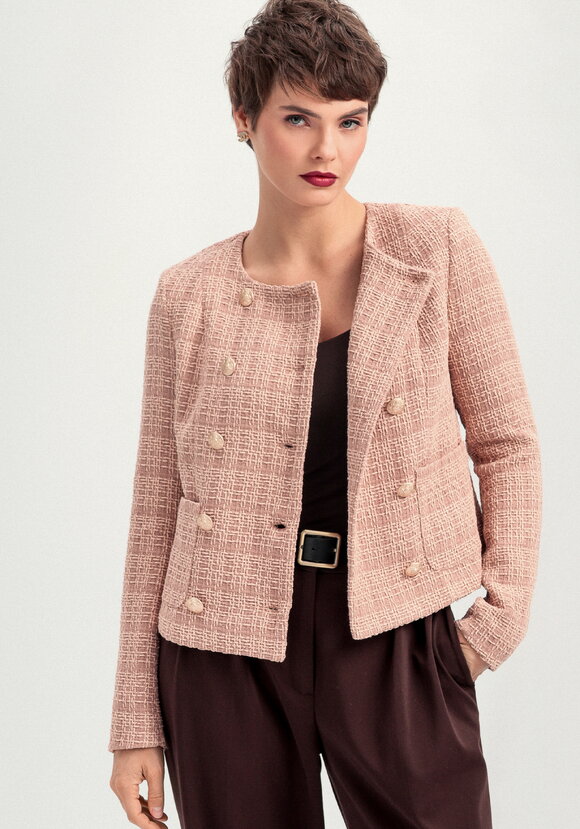Пиджак двубортный твидовый шир.  580, рис. 7