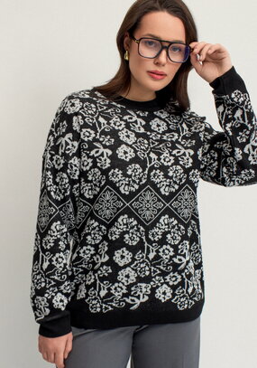 Джемпер с цветочным орнаментом из метанити