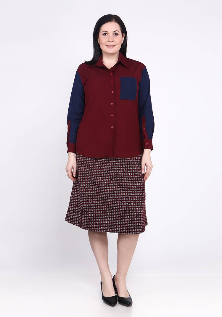 Рубашка из комбинированной ткани шир.  750, рис. 5