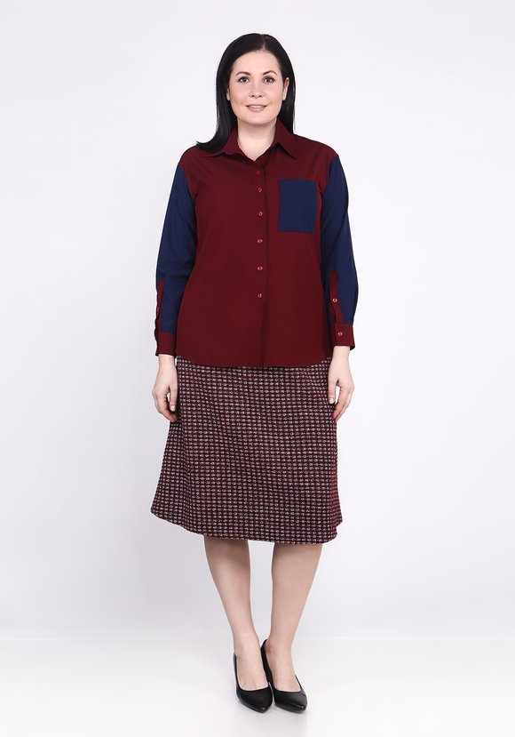 Рубашка из комбинированной ткани шир.  580, рис. 5