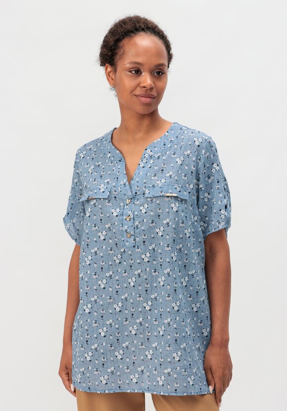 Блуза с цветочным принтом Офелия шир.  580, рис. 12